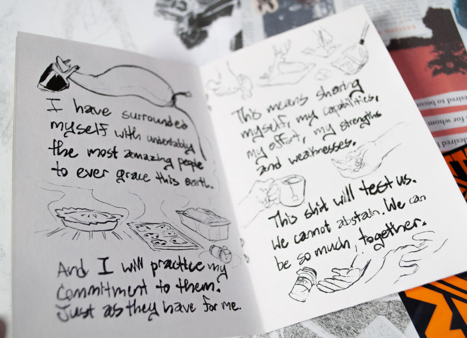 Reasons to Get Up zine spread